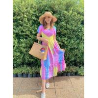 ราคา ชุดแขนตุ๊กตา มีเชือกผูกด้านหลัง อก free 42 นิ้ว ชายระบาย ผ้ามัดย้อม มี 2 โทนสี (17439334419)