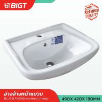 ราคา อ่างล้างหน้า 2IN1 เซรามิคคุณภาพสูง แบบแขวนผนัง อ่างล้างหน้าเซรามิค อ่างล้างหน้าแขวนผนัง ชุดอ่างล้างหน้า สีขาว (21128020115)