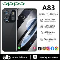 ราคา โทรศัพท์มือถือ OPPQ A83 5G smartphone AMOLED ใหม่เอี่ยม 6 3 นิ้ว RAM16GB ROM512GB โทรศัพท์ราคาถูกๆ คุณภาพดีๆ โทรศัพท์เล่นเกม กล้อง HD ปลดล็อคด้วยใบหน้า ระบบนำทาง GPS แบตเตอรี่6800mAh ใส่ได้สองซิม Andr