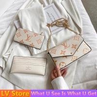 ราคา 3ใน1 LV กระเป๋าสะพายสำหรับผู้หญิงขายแท้2021ใหม่ฤดูร้อนผู้หญิงกระเป๋าแฟชั่นสามชิ้นชุดสตรีกระเป๋าแบบซองกระเป๋าสะพายกระเป๋าสะพายไหล่แฟชั่นอเนกประสงค์กระเป๋ากระเป๋าถือ (9497383256)