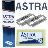 ราคา ใบมีดโกนสแตนเลส ตราแอสตร้า Astra 2 คม 1 กล่อง มี 20 กล่องเล็ก รวม 100 ใบ (20856163541)
