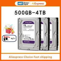 ราคา WD Purple ฮาร์ดดิสก์ไดรฟ์ภายใน1TB 2TB 3TB 4TB 3 5 64M แคช SATA III 6กิกะไบต์ วินาที HDD HD สำหรับกล้องวงจรปิด DVR NVR (21170733912)