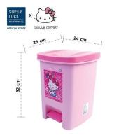 ราคา Super Lock ถังขยะพลาสติก ถังขยะในบ้าน ถังขยะเอนกประสงค์ ถังขยะแบบเหยียบ ถังขยะกลม โทนสีชมพูคิตตี้น่ารัก ทนทาน คุณภาพดี (20536755582)