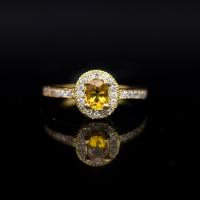 ราคา แหวนพลอยบุษราคัมน้ำทองบางกะจะ Yellow Sapphire ตัวเรือนเงินแท้ 92 5 ชุบทองคำ ล้อมด้วยเพชร CZ ไซด์นิ้ว 48 หรือเบอร์ 4 5 US (21080399732)