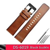 ราคา Genuine leather Soft watchband For diesel watch belt DZT2002 DZ4343 DZ7417 strap 22 24 26mm Men Wrist Watch Band brown bracelet (19253792876)