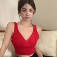 ราคา MIMI DIDI สายเดี่ยวไหมพรม เสื้อครอปเซ็กซี่ เสื้อสายเดี่ยวแฟชั่น คอวี เสื้อถักสไตล์เกาหลีสีทึบเพรียวบางเรียบง่ายสำหรับผู้หญิง U045 (20767441750)