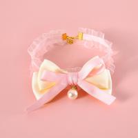 ราคา ปกเสื้อแบบโบว์ลูกไม้สำหรับสัตว์เลี้ยงปรับได้สร้อยคอลูกไม้ผ้ายืดกำมะหยี่ไข่มุกเครื่องประดับคอสำหรับวันเกิดของลูกสุนัขแมว (20445795584)