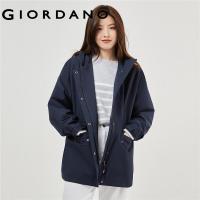 ราคา Giordanoผู้หญิง ไหล่หลวม Tunic เสื้อแจ็คเก็ตกันลมแบบมีฮู๊ ด ปลอกคอแบบถอดได้ เสื้อแจ็คเก็ตกัน Free Shipping 05372080 (20478855210)