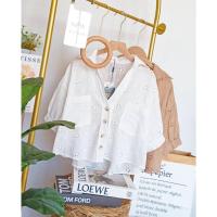 ราคา code 219 เชิ้ตฉลุปักลายดอกไม้ (20404405313)