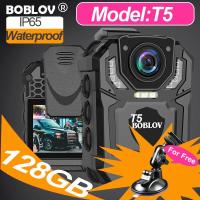 ราคา BOBLOV T5 Waterproof กล้องหน้าอก กล้องติดตัวตำรวจ กล้องติดตัว Body Mini Sport Police Camera with Night Version HD 1296P 128GB 140 3600Mah 15H DVR Video Recorder Camcorder Bodycam Motorcycle Dash Cam F