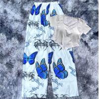 ราคา ชุดเซ็ต 2 ชิ้น เสื้อครอป 3 เหลี่ยม กางเกงผ้าไหมอิตาลี (20747939523)