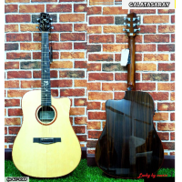 ราคา กีต้าร์โปร่ง กีต้าร์โปร่งไฟฟ้า หน้าไม้ท๊อปโซลิด Top Solid ภาคไฟฟ้า Fishman เสียงกังวาล ใส สีไม้เข้ม Binding รอบตัว มีเหล็กดามคอ ส่งฟรีเคอรี่ (15776192403)