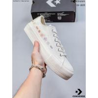ราคา CONVERSE Official All Star Womens Floral Embroidery Low Top Canvas Sneakers Pure White ของ แท้ Outdoor Shoes รองเท้าผ้าใบ รองเท้า คอนเวิร์ส คลาสสิค ได้ทั้งชายหญิง แฟชั่นสตรีท ระบายอากาศได้ รองเท้าผ้าใ