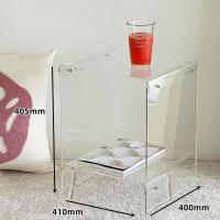 ราคา อะคริลิคใส โต๊ะข้างเตียง สไตล์มินิมอล โต๊ะข้างโซฟา Acrylic Side table โต๊ะกาแฟสร้างสรรค์ โต๊ะข้าง (19967184847)