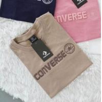 ราคา พร้อมส่ง เสื้อยืดงานปัก converse สีพื้น คอกลม แขนสั้น ผ้าคอตตอนนิ่ม ทรงตรง (20796419492)