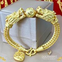 ราคา สร้อยข้อมือ เศษทองคำแท้ ลายสี่เสาหัวมังกร หนัก 5 บาท ไซส์ 6 8 นิ้ว 1 เส้น L04 (4092472540)