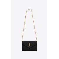 ราคา YSL YvesSaintlaurent CASSANDRE SAINT LAURENT MATELASSÉ CHAIN WALLET IN GRAIN DE POUDRE EMBOSSED LEATHER (21228222189)