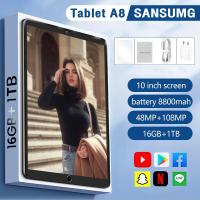 ราคา แท็บเล็ตพีซี SANSUMG A8 Tablet 10 1 นิ้ว แท็บเล็ตถูกๆ Wifi 4G 5G แท็บเล็ตพีซี Dual SIM แรม16GB รอม512GB แท็บเล็ตโทรได้ รองรับ 2 ซิมการ์ด Andorid12 0 แท็บเล็ต Full HD 8800 mAh แท็บเล็ตราคาถูก แท็บเล็ตร