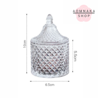 ราคา ถ้วยแก้วโหลแก้วคริสตัลใส่ของ อเนกประสงค์ พร้อมฝาปิด (17297204963)