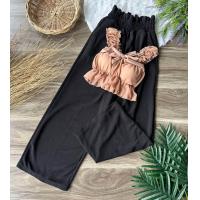 ราคา กางเกงขายาวผ้าวอมมากับสายเดี่ยวสุดสวยแต่งผูกโบว์มีฟองน้ำ (19408888592)