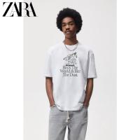 ราคา Zara เสื้อยืดคอกลม แขนสั้น ผ้าฝ้าย พิมพ์ลายตัวอักษร สําหรับผู้ชาย 1165430 250S 5XL (17295586839)