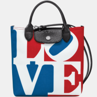ราคา 100 Genuine longchamp Le Pliage x Robert Indiana Shopping bag Canvas Womens Tote bag handbag 10227BBA007 White color (21073786246)