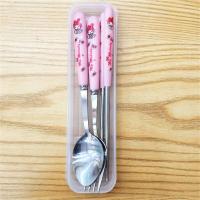 ราคา 3 ชิ้น ชุดช้อนส้อม sanrio Sanrio Melody Kuromi คุโรมิ ลายการ์ตูน ชุดช้อนส้อมเด็ก Cutlery Set ช้อนส้อมพกพา พร้อมกล่อง (20803422971)