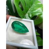 ราคา พลอย columbiaโคลัมเบีย Green Doublet Emerald มรกต very fine lab made pear shape 18x13มม mm 10 40 กะรัต 1เม็ด carats รูปหยดน้ำ พลอยสั่งเคราะเนื้อแข็ง (10763611853)