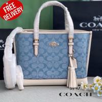ราคา กระเป๋าสะพาย Coach Mollie Tote 25 In Signature Chambray CA142 ออก Shop USA รับประกันของแท้ 100 (16191009105)