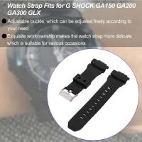 ราคา COD สายนาฬิกาหนัง PU สีดำเหมาะสำหรับ G SHOCK GA150 GA200 GA300 GLX (8329799679)