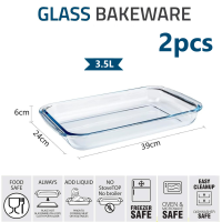 ราคา ถาดอบแก้ว ถาดอบอาหาร แก้ว ไมโครเวฟได้สามารถ เข้าเตาอบได้ Glass Baking Dishes set 4pcs 1L 1 5L 2L 3 5L (20692615550)