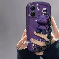ราคา เคส ดีไซน์ ใหม่ VIVO IQOO Z7 Z7X Y55 Plus X90 Pro Y15A Y15s Y01 5G เคสโทรศัพท์สีม่วงสีดำสำหรับเยาวชนสร้อยข้อมือหมีบูลด็อกปกป้องเลนส์ซองนุ่มใส Case 2023 (18542918654)