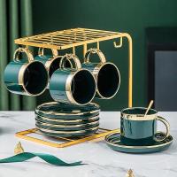 ราคา ชุดถ้วยกาแฟเซรามิก สีเขียว ชุดถ้วยกาแฟยุโรป แก้วกาแฟ ถ้วยกาแฟเซรามิก ถ้วยน้ำชา หรูหรา 13ชิ้น ต่อ 1เซต (14022692859)