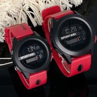 ราคา นาฬิกาข้อมมือ SPORTWEI กันน้ำ ดิจิตอลคู่รัก ไฟ จับเวลาตั้งปลุก (20516216224)