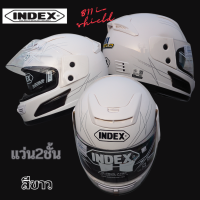 ราคา หมวกกันน็อคINDEX 811 แว่น2ชั้น สีเทาเงา (21269310956)