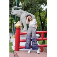 ราคา กางเกง ลิซ่า ผ้าฝ้ายลายไทย ทรงคุณนายขาน มี 3 ขนาด M L Xl (20566770755)