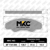ราคา ผ้าเบรคหน้า หลัง TOYOTA VIGO โตโยต้า วีโก้ 2 52 73 0 ทุกรุ่น ปี 2004 2014 ผ้าเบรค MKC (15016379007)