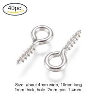 ราคา Beebeecraft 10 100 PC 304 สแตนเลสสกรูหมุดหมุดตาหมุดตะขอตาไก่สกรูเกลียวตะขอตะขอหมุด Bails สำหรับครึ่งเจาะลูกปัดเครื่องประดับทำ (14636110791)