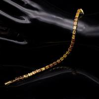 ราคา กำไลข้อมือพลอยบุษราคัมน้ำทองบางกะจะ Yellow Sapphire ตัวเรือนเงินแท้ 92 5 ชุบทอง ความยาว 7 5 นิ้ว (21198856183)