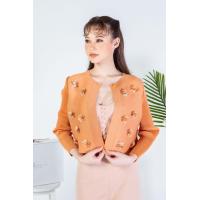 ราคา Jane celebstyle เสื้อคลุมพลีทสีชาเย็นดอกชาแนล (16172323184)