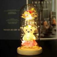 ราคา ดอกไม้กุหลาบฟอยล์โรแมนติก LEDฝาครอบแก้ว พร้อมไฟ LED ของขวัญทุกเทศกาล หลากแบบ โคมไฟกุหลาบตั้งโต๊ะ (16260769326)