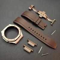 ราคา GA2100สายนาฬิกาอะแดปเตอร์โลหะ2rd Bezel ยางฟลูออรีนสายนาฬิกาข้อมือสำหรับ Casio G Shock GA 2100 2110นาฬิกาทองและทองคำสีกุหลาบ (7476682057)