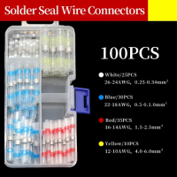 ราคา KONLU 50 100ชิ้น ท่อหดหุ้มสายไฟ หุ้มสายไฟ ท่อหดกันน้ำ ท่อหดตะกั่ว แหวนตะกั่วกันน้ำ ขั้วต่อสายไฟละลายด้วยความร้อน ต่อสายไฟ ท่อหด (20922945969)