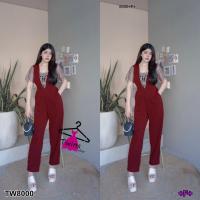 ราคา TW8000 Jumpsuit ชุดจั้มสูทขายาว แขนสั้น งานลูกไม้ลายมงกุฏ (436913672)