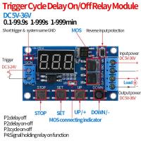 ราคา DC 5V 36V Trigger Cycle Delay Timer Switch Turn On Off Relay Module with LED Display for Smart Home Tachograph GPS PLC Control Industrial Control Electronic (20560706134)
