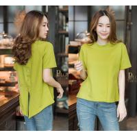 ราคา PployClothing เสื้อคอกลม ผ่าหลัง แต่งกระดุมหลังเรียบเก๋ ผ้าหนานุ่ม ไม่ร้อน เสื้อคอกลม เสื้อยืดคอกลม เสื้อผ่าหลัง (19822308640)