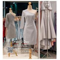 ราคา ชุดราตรีออกงาน ชุดออกงาน ชุดราตรีสั้น PK003 ชุดแซก ชุดราตรี สีเทา มีแขนเรียบหรูเหมาะใส่ออกงานกลางคืน งานคอกเทล (16248501201)