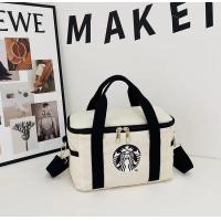 ราคา Starbucks Square Mens and Womens Tote Bag กระเป๋าสะพายข้างความจุขนาดใหญ่กระเป๋าเครื่องสำอาง (20402212958)