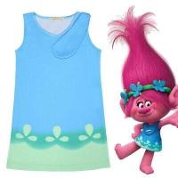 ราคา Trolls Poppyเครื่องแต่งกายคอสเพลย์เสื้อผ้าเด็กปาร์ตี้วันหยุดฮาโลวีนวันเกิดชุดสีฟ้า (3540594953)