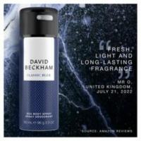 ราคา สเปรย์ระงับกลิ่นกาย เดวิดเบคแฮม ดิโอ บอดี้สเปรย์ 150 มล DAVID BECKHAM DEODORANT SPRAY Classic Blue (21131063026)